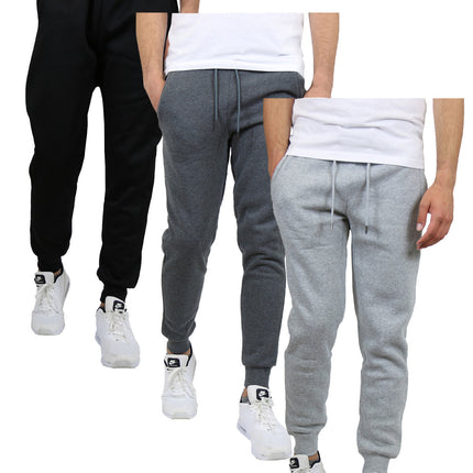 3-Pack Mens Slim Fit Classic Fleece Jogger Sweatpants (S-2XL) New Free Shipping