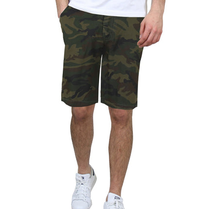 Mens Flat Front Twill Chino Shorts Work Lounge Casual Hiking Summer Pockets NWT