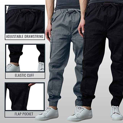 Mens Cargo Jogger Pants Sweatpants Cotton Twill Combat Stretch Active Trousers