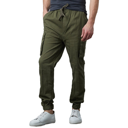 Mens Cargo Jogger Pants Sweatpants Cotton Twill Combat Stretch Active Trousers