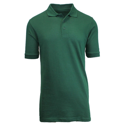 Men Heathered Polo Shirt New Standard Neck Classic NWT Uniform Lounge .