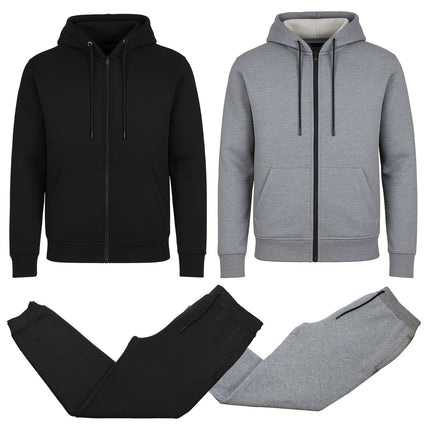 Men’s 4-Piece Fleece-Lined Full Zip Hoodie & Jogger Set – Free Shipping (S–3XL)