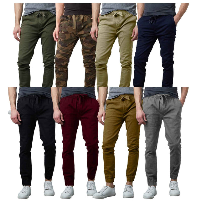 Men’s Slim-Fit Fashionable Twill Jogger Pants 3 Pack (Sizes S-2XL) NEW FREE SHIP