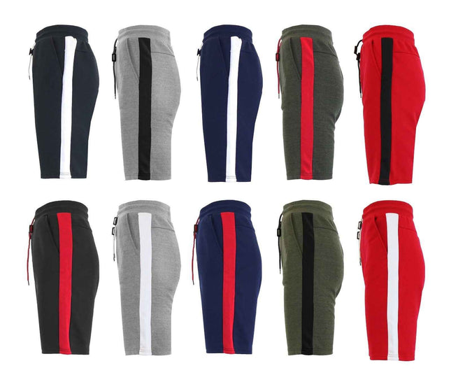 Mens Tech Shorts w/ Side Trim Lounge Active Sports Running Colors Casual Gym NEW