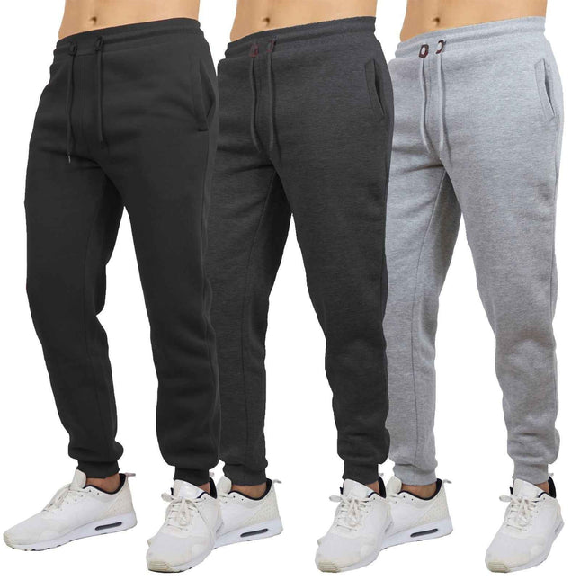 Mens Jogger Pants Sweatpants French Terry Active Gym Lounge Sleep Skinny Fit NEW