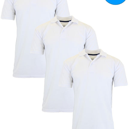 Men's Short Sleeve Moisture Wicking Polo Shirts Lounge Running Gym 3-PACK NEW