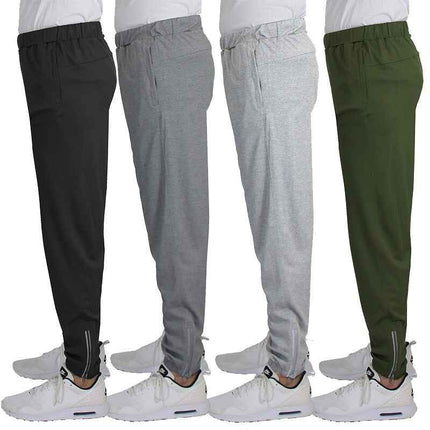 4-Pack Men’s Performance Joggers with Zipper Pockets & Reflective Trim (S-2XL)