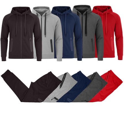 Mens Tech Fleece Hoodie & Jogger Tracksuit 2-Piece Athletic Outfit (Size- S–3XL)