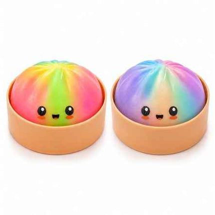 2-Pack Mystery Rainbow Squishy Dumpling Stress Relief Fidget Toys
