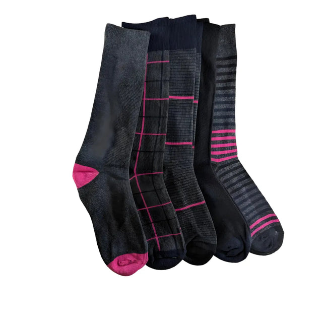5 Pair Men's Casual/Dress Socks One Size Adults Fashionable Patterns - PremiumBrandGoods