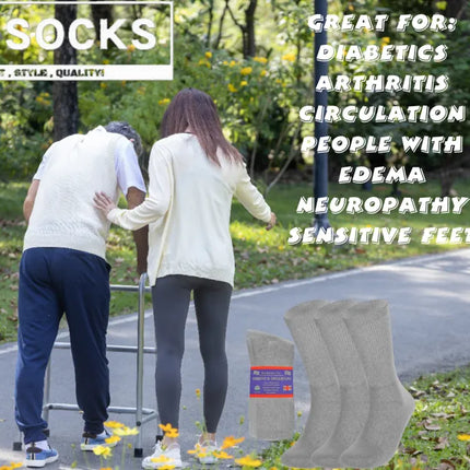 PBG 6 Pairs Physician-Approved Diabetic Compression Non Binding Socks for Men & Women, Multi-Color, 3 Sizes - PremiumBrandGoods