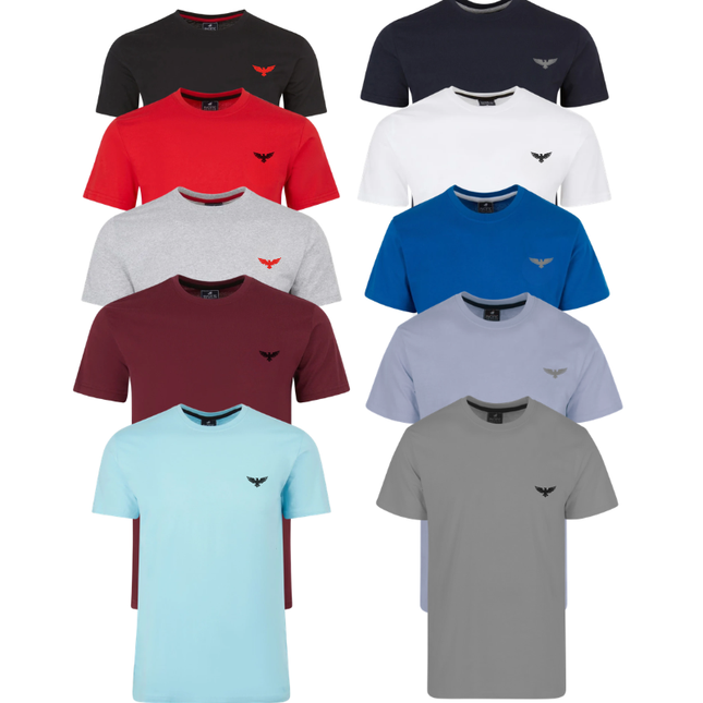 Men's 100% Cotton Short Sleeve T-Shirts Assorted Colors 6 Pack — Pacific Eagle Edition