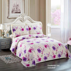 Beige with Pink/Purple Flowers / Twin