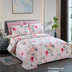 Light Pink with Colorful Flowers / Twin