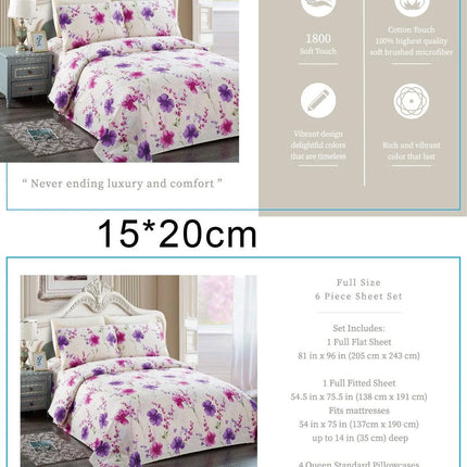 Belle Haven 6 Piece Sheet Set Bedding Sets (6 Styles) - PremiumBrandGoods