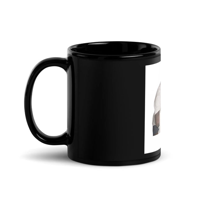 Black Glossy Mug Man Eating Burger like it's his job - PremiumBrandGoods