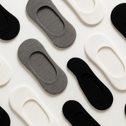 Flat lay - black, grey, white