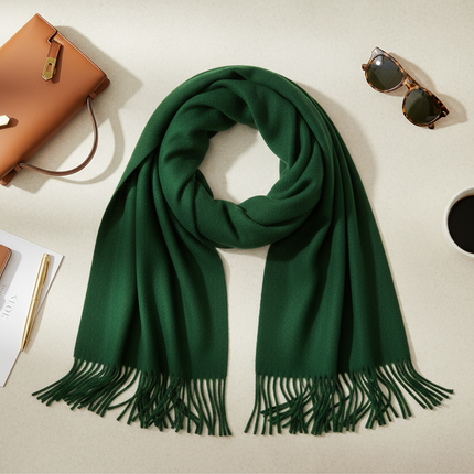 Forest Green Scarf Flat Lay Styling