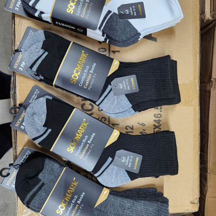 Men's White Athletic Ankle Socks - Size 9-13 - 3 Pair Pack