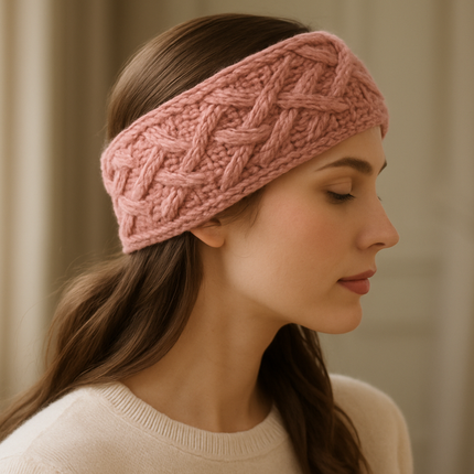 Women's Cable Knit Fuzzy Lined Winter Headbands Assorted 3 Pack - PremiumBrandGoods