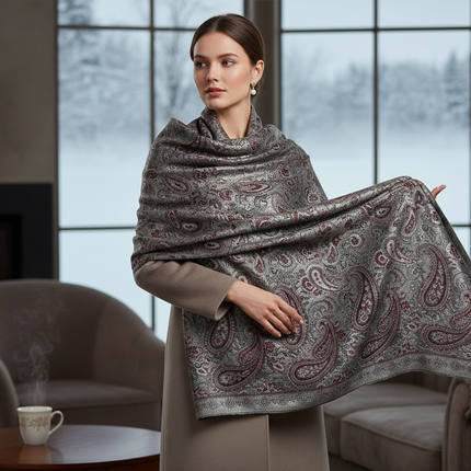 Large Paisley Pashmina Shawl Premium Soft Wrap Scarf 28"x78" Winter Essentials