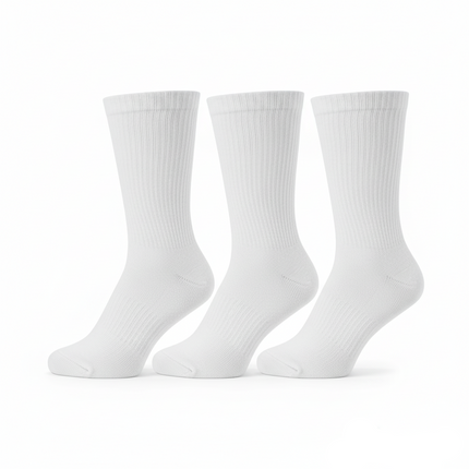 Men's Crew Socks - All White