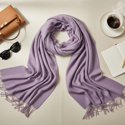 Lavender Scarf Flat Lay Styling