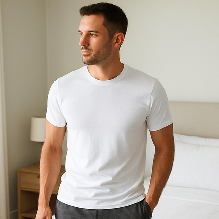 Lifestyle shot - man wearing t-shirt