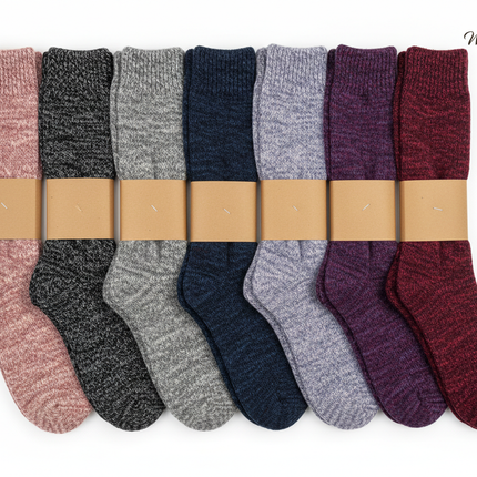 Over-the-Calf Wool Socks - Pink, Black, Gray, Navy, Purple & Burgundy