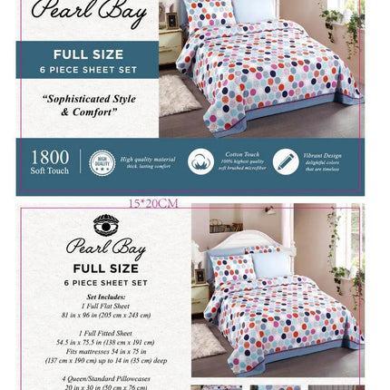 Pearl Bay 6 Piece Bed Sheet Set (12 Styles) - PremiumBrandGoods