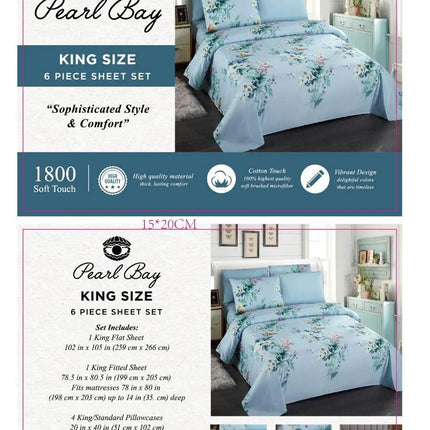 Pearl Bay 6 Piece Bed Sheet Set (12 Styles) - PremiumBrandGoods