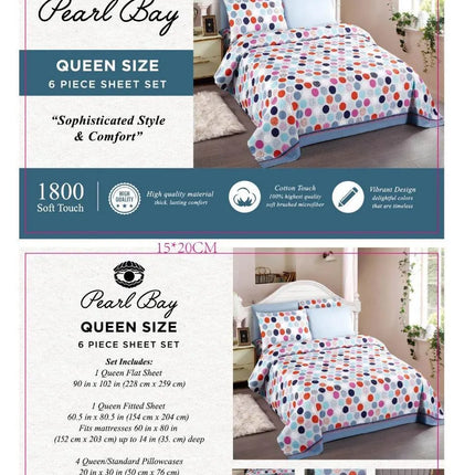 Pearl Bay 6 Piece Bed Sheet Set (12 Styles) - PremiumBrandGoods