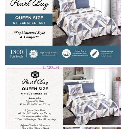 Pearl Bay 6 Piece Bed Sheet Set (12 Styles) - PremiumBrandGoods
