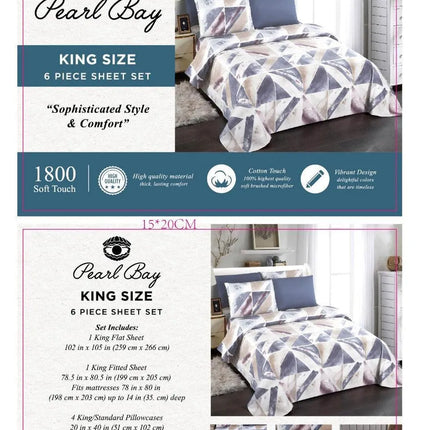 Pearl Bay 6 Piece Bed Sheet Set (12 Styles) - PremiumBrandGoods