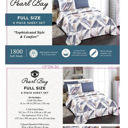 Pearl Bay 6 Piece Bed Sheet Set (12 Styles) - PremiumBrandGoods