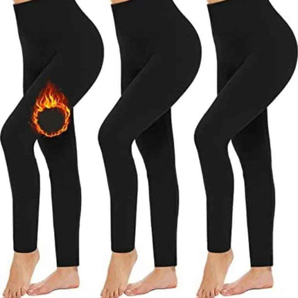 5 Pack Women‚Äôs Fleece Lined Leggings High Waist Stretchy warm Leggings one size