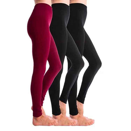 5 Pack Women‚Äôs Fleece Lined Leggings High Waist Stretchy warm Leggings one size