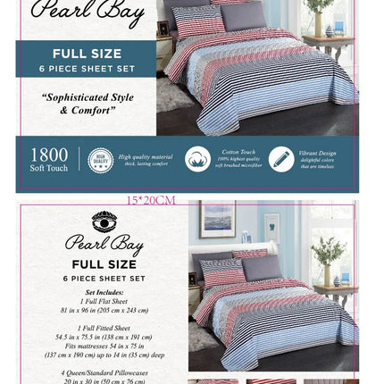 Pearl Bay 6 Piece Bed Sheet Set (12 Styles)