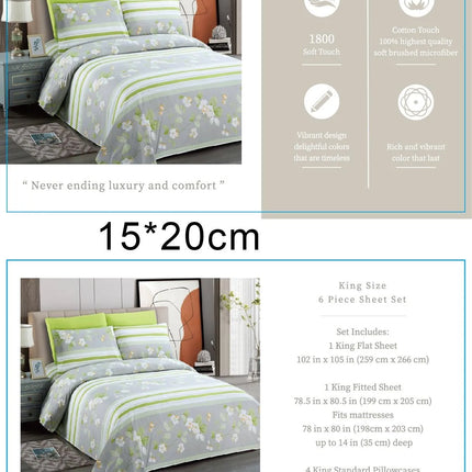 Belle Haven 6 Piece Sheet Set Bedding Sets (6 Styles) - PremiumBrandGoods