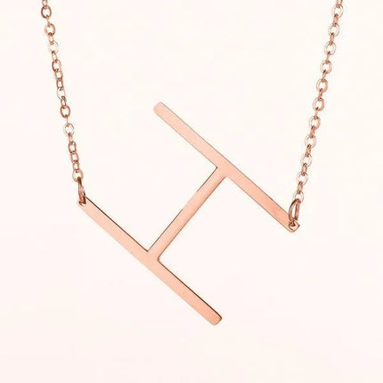 Fashionable Initial Pendant Chain Necklace Stainless Steel - PremiumBrandGoods
