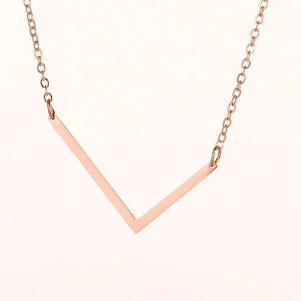 Fashionable Initial Pendant Chain Necklace Stainless Steel - PremiumBrandGoods
