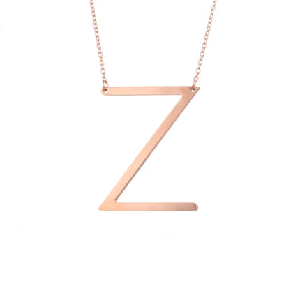 Fashionable Initial Pendant Chain Necklace Stainless Steel - PremiumBrandGoods