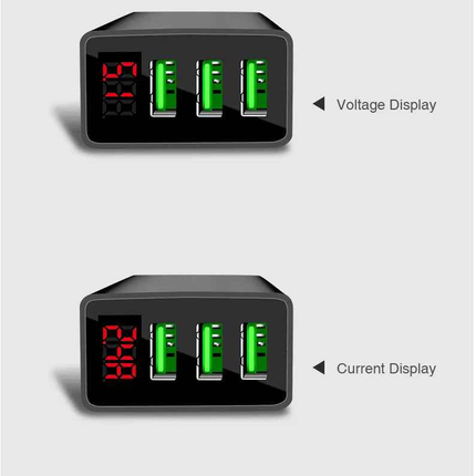 PBG 3 Port Wall Charger with LED Voltage Display Charge 3 Devices at once!