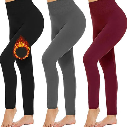 Women’s Extra 220g Fleece Leggings High Waist Stretchy Warm Leggings  (One Size) - PremiumBrandGoods