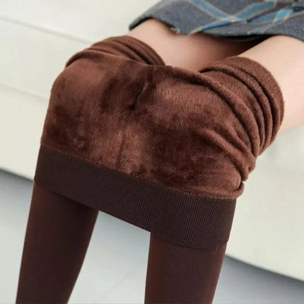 Women’s Extra 220g Fleece Leggings High Waist Stretchy Warm Leggings  (One Size) - PremiumBrandGoods