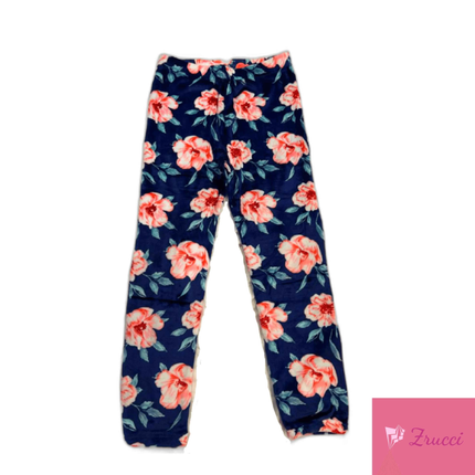 Women's Flower Ultra Plush Stretchy Cozy Pajama/Lounge Pants (Multiple Sizes and Colors)