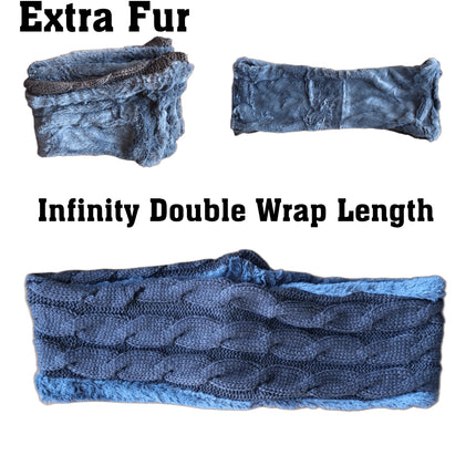Women's Infinity Scarf and Winter Hat Set Warm n Cozy with Faux Fur Inside - PremiumBrandGoods